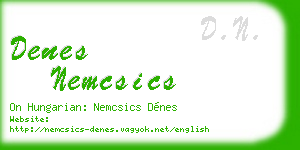 denes nemcsics business card